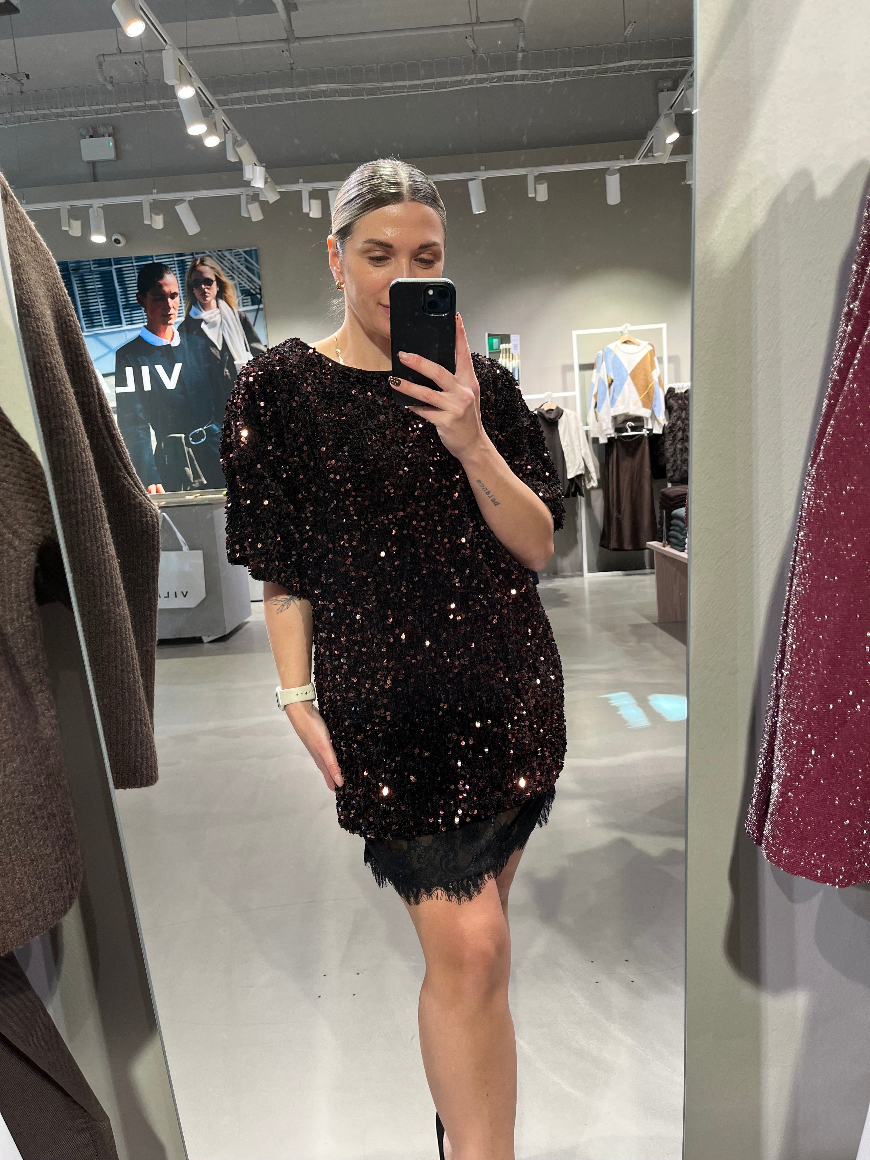 OBJNALINE Short Skirt - Seal Brown