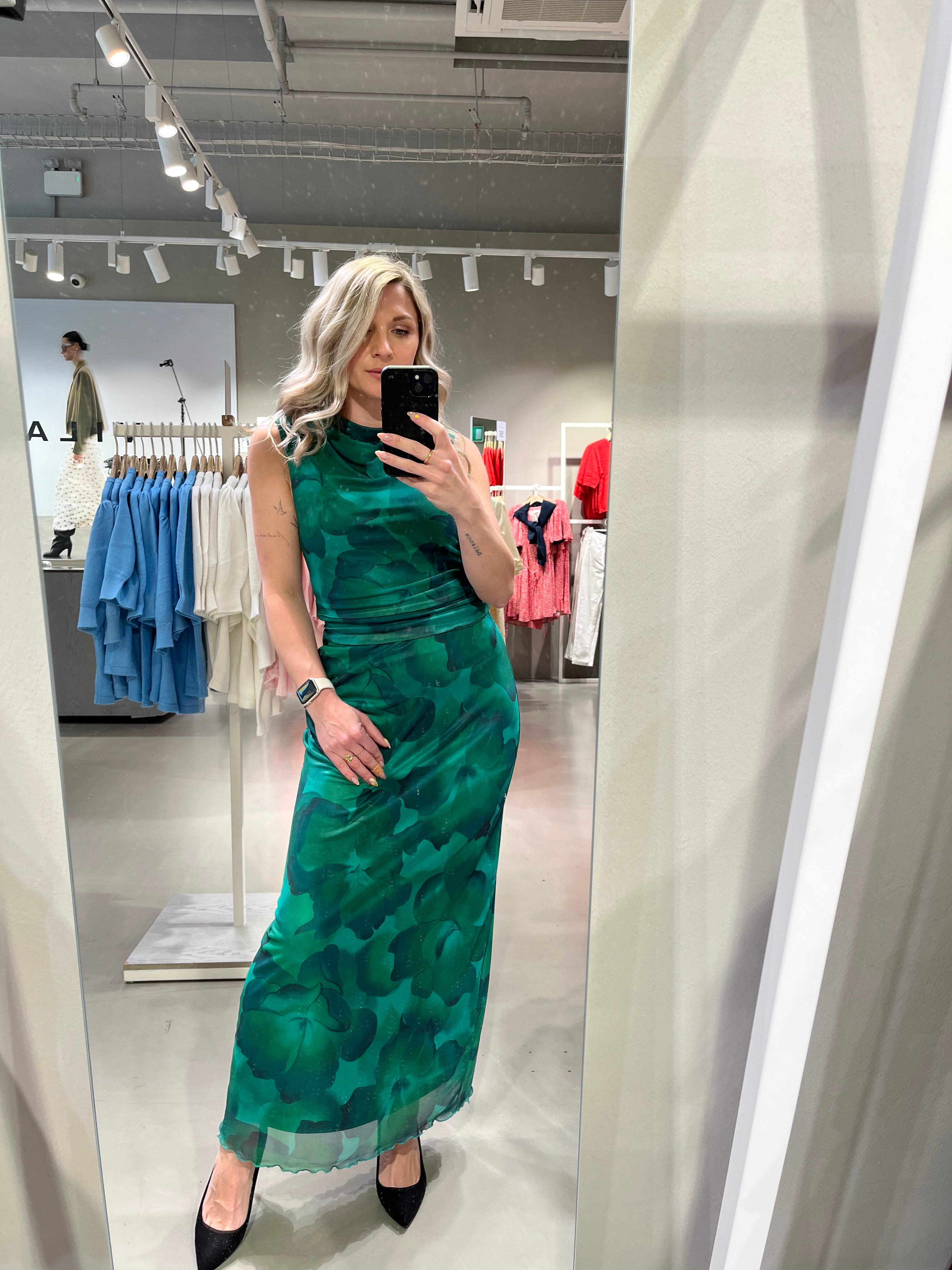 VIINGELISE Midi Skirt - Ultramarine Green